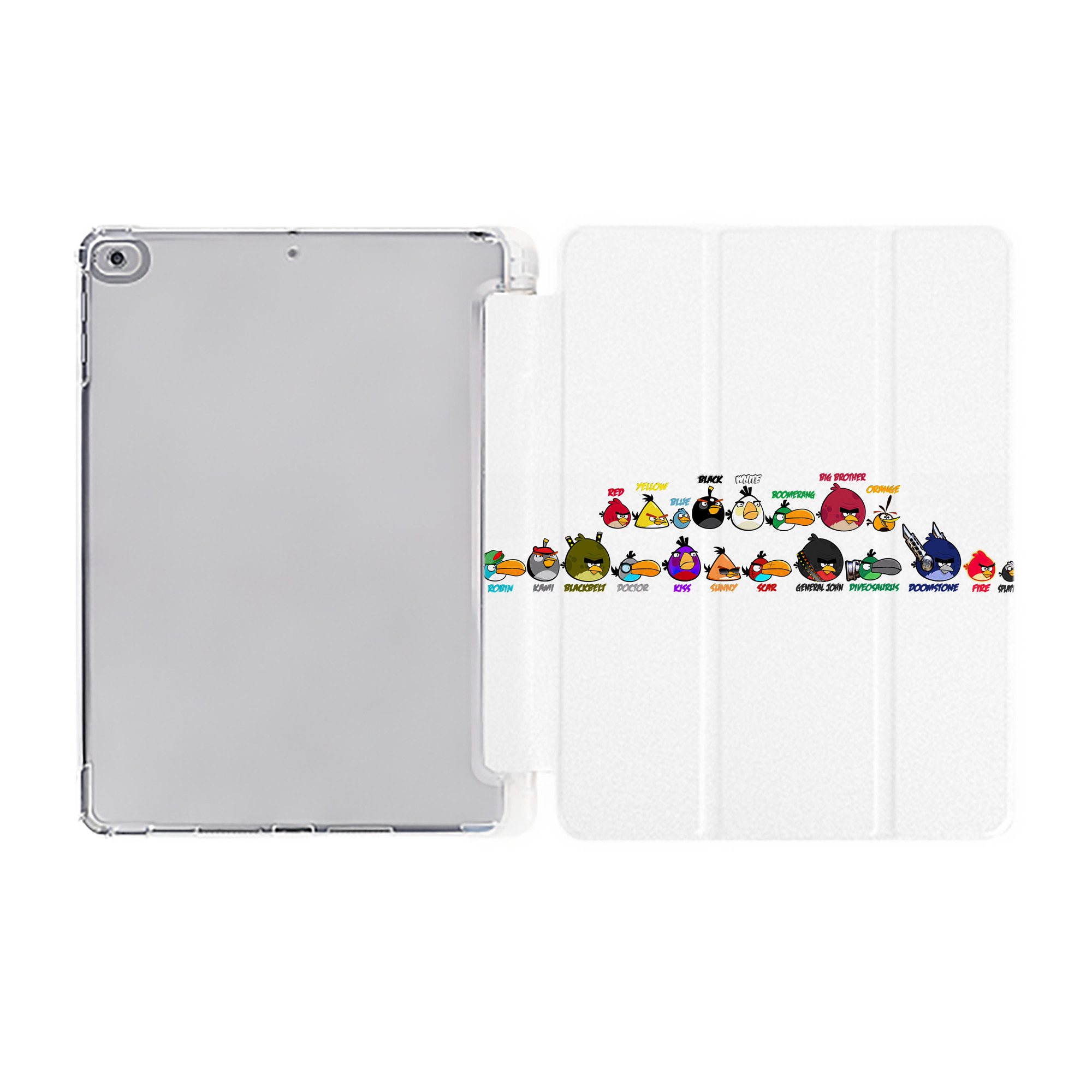 （画像用） Angry Birds アングリーバード IPad ケース ペン収納付き 三つ折りスタンド PUレザー×シリコン 対応機種9.5/10.5/10.9インチ